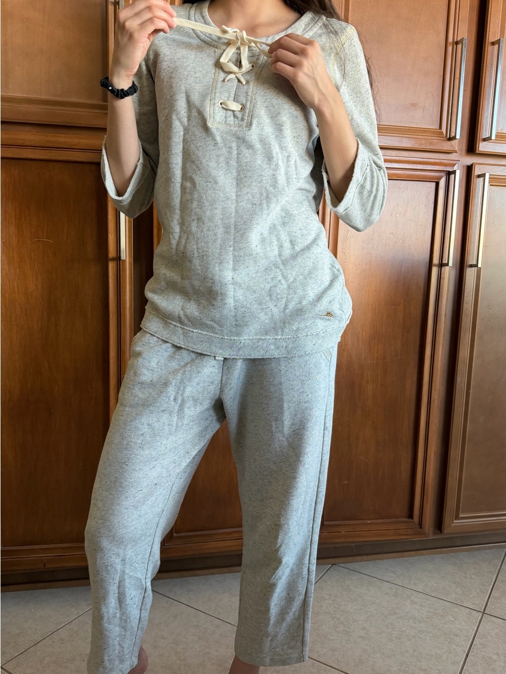 Tommy Bahama Heather Gray Lounge Jogger Pants & Laced Top